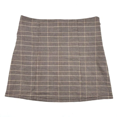 Vintage 00s Y2K No Boundaries Brown Plaid Mini Skirt Jr XS (0-2) 28x14.5" - Image 1 of 4