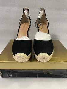 THALIA SODI Womens Black Studded 1" Platform Masin Wedge Espadrille Shoes 11 M - Picture 1 of 8