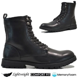 MENS WALKING HIKING CASUAL POLICE WORK SECURITY MILITARY WINTER ANKLE BOOTS SIZE - Picture 1 of 25