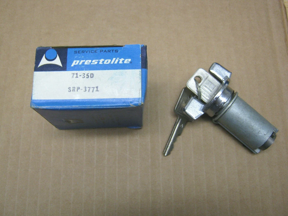 Prestolite lock cylinder, 71-35D (SRP-3771), Corvette Cadillac Nova etc NOS - Image 1 of 1