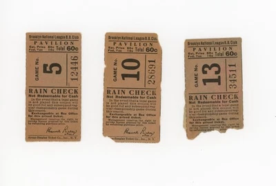 3 1945 年布鲁克林道奇队门票,复古 — 第 1/3 张图片