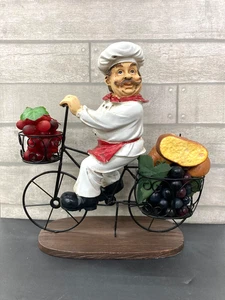Italienischer Koch am Fahrrad liefert Brot und Trauben - gebraucht - Bild 1 von 8