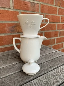 Melitta Kaffeekanne  P1/304 + Kaffeefilter 102 1 Loch Porzellan weiß - Bild 1 von 7