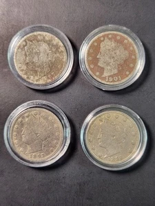 20c Face Value - Liberty V Nickel Lot with 1883 VF NO CENTS" - Please look! - Picture 1 of 7