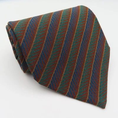 Giorgio Armani Tie Silk Blue Green Red Striped 4" Wide 55" Long Italy Vintage - image 1 of 4
