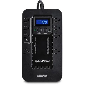 CyberPower EC650LCD-R 650VA/390W 8 Outlets ECO LCD UPS - Certified Refurbished - Afbeelding 1 van 3