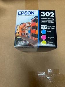 Epson 302 Cyan Magenta Gelb Foto Schwarz T302520 Ablaufdatum 2026+ Beschädigte Einzelhandelsverpackung - Bild 1 von 2