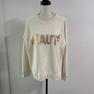 Sudadera Pullover J.Crew Cuello Redondo Beaute Beauty Lámina Oro Rosa Talla XL Foto 1 de 4