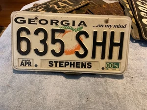 Georgia GA Nummernschild ... on my mind 635 SHH Stephens County 2000 - Bild 1 von 1