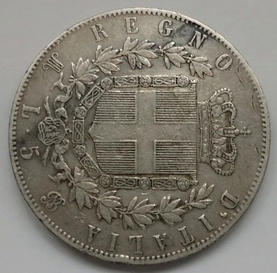 1873 意大利 5 LIRE 银,*VITTORIO EMANUELE II* 查看图片 — 第 1/2 张图片