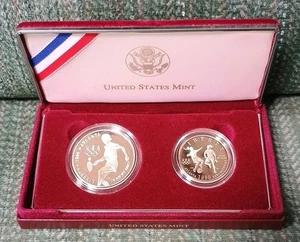 1996 US Mint - Atlanta Olympic Silver Coin Proof Set Women's Tennis Soccer - Picture 1 of 7
