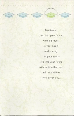 GRADUATION Card, FOR GRADUATE by American Greetings, Religious + Envelope - Image 1 of 4