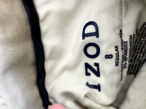 IZOD Boys flat front khaki pants size 8 cotton excellent condition - Picture 1 of 4