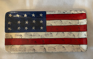 Sakura Colonial Warren Kimble American Flag Platter 11 1/4" x 5 1/2".  July 4th.