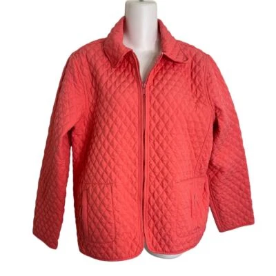 BlassPort-Reversible-Quilted-Pink Gingham-Zip-Jacket-Long Sleeve-Medium - Image 1 of 4