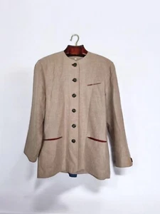 Blazer vintage uomo S tirolese beige lino - Foto 1 di 12