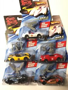Hot Wheels Die-Cast Cars SPEED RACER Cars w/ Movie Accessory 2007 Lot Of 5 Cars