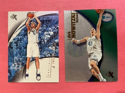 Dirk Nowitzki 2000-01 2001-02 Fleer EX 2x Card Lot - Image 1 of 2