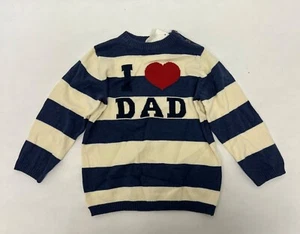 H&M Boy's Long Sleeve Sweater "I Love Dad" Size 12-18 M Blue White $17.95 NWT - Picture 1 of 3