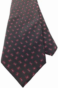 Men's Necktie Silk Tie Black Red Bowties Silk Tie Hand Made Executive Pro Design - Picture 1 of 4