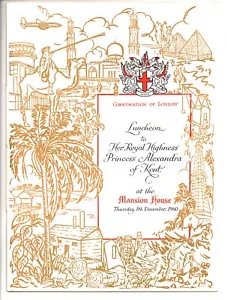 menu, ROYAL HIGHNESS PRINCESS ALEXANDRA OF KENT, Nigeria, 1960, Tuck published - Picture 1 of 6