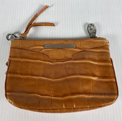 Cartera/bolso de mano/bolso bandolera naranja Harley Davidson piel de cocodrilo Foto 1 de 4