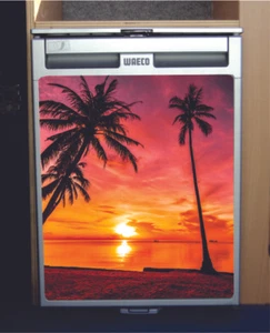 Waeco CRX50 Vinyl Fridge Sticker Wrap Print Beach Sunset - Picture 1 of 1