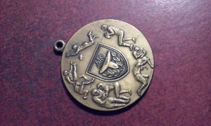 Large Bronze FOOTBALL MEDAL 2004 "IPSAC" CHAMPIONS Raised Action Images 1-3/4" - Picture 1 of 4