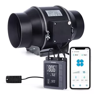 Inkbird Abluftventilator IVC-001W WLAN Inline Kanalventilator 6 Zoll Duct Fan EU - Bild 1 von 9