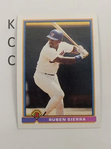 1991 Bowman Baseball #283 Ruben Sierra Texas Rangers - Picture 1 of 2