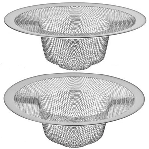 2 Pack - 4.5" Top / 3" Mesh Basket - Kitchen Sink Drain Strainer Stainless St... - Picture 1 of 4
