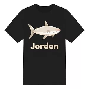 Linda camiseta personalizada acuarela tiburón niños para niños y niñas. Unisex Personalizado - Imagen 1 de 10