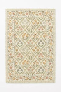 Alfombra tapiz floral vintage elegante alfombra botánica pastel, suave tradicional - Imagen 1 de 1