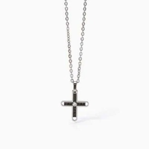 COLLANA 2JEWELS BLACKSTAR UOMO IN ACCIAIO PVD NERO CON CROCE 251836 - Foto 1 di 1