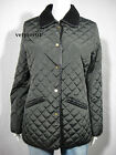 NWT RALPH LAUREN Faux Leather & Shearling Trim Quilted Jacket Dark Green size S