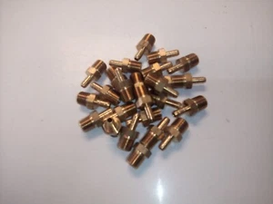 1/4" OD hose barb X 1/8" MPT Brass Pneumatic Fitting (Qty of 25) - Picture 1 of 4