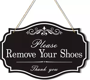 Please Remove Your Shoes Thank You Wall Decorative Sign,Take Your Shoes off Wood - Picture 1 of 11