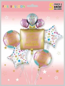 US Seller Happy Birthday Balloon Bouquet 5PCS-Gold Party Wedding Birthday Bab... - Picture 1 of 1
