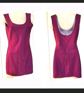 Mini Vestido Vintage Modet Of California Iridiscente Brillante Lycra L - Imagen 1 de 2