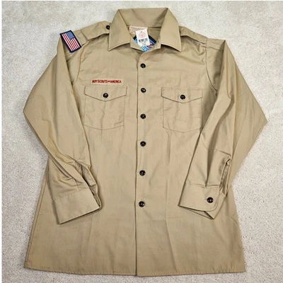 Camisa Uniforme Juvenil Vintage Boy Scouts of America con Parche Bandera de Estados Unidos Talla Juvenil XL Foto 1 de 4