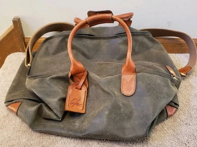 Bolso de Lona Brics, Cuero Marrón Guijarro, 20 pulgadas Hecho en Italia Foto 1 de 4