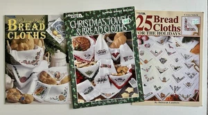BREAD CLOTHS & TOWELS LOT Leisure Arts Seasonal Holiday Cross Stitch Patterns - Picture 1 of 2