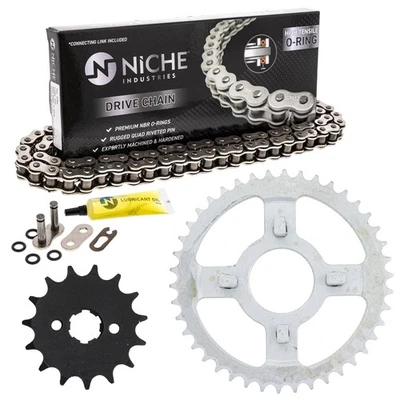 Juego de cadena de piñón para Honda XL100S 15/42 dientes 428 junta tórica trasera delantera combo kit Foto 1 de 4