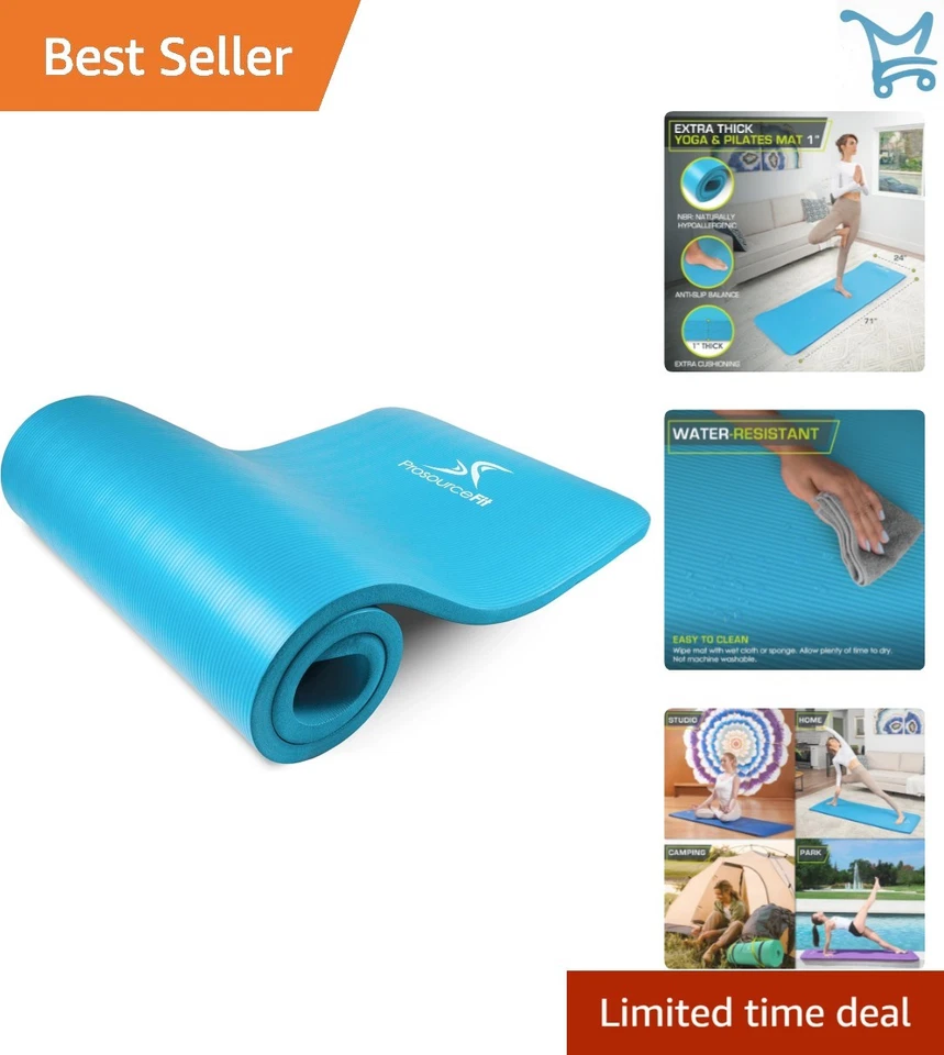 Prosourcefit Extra Thick Yoga and Pilates Mat 1" 25mm 71-inch Long High Density