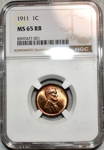 NGC MS-65 RB 1911-P Lincoln Cent, Cartwheeling, Nearly Full-Red Gem! - Picture 1 of 2