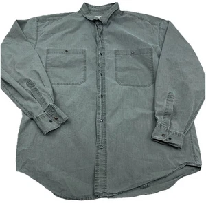 Vintage Banana Republic Shirt Men Large Green Safari Travel Expedition Snap U9 - Picture 1 of 9