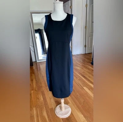 Vestido vaquero Cynthia Rowley negro y azul hasta la rodilla para mujer talla 6” Foto 1 de 4