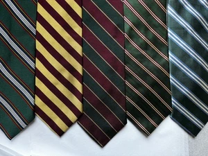 New Vintage Brooks Brothers Makers Lot 5 Silk Ties Repp Stripe 57 x 3.75 - Picture 1 of 12