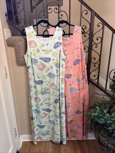 RARO DE COLECCIÓN Lote De 2 Maxi Vestido Sin Mangas Productos Frescos Soleros Playa Talla 1x - Imagen 1 de 9