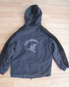 Free Country Boys Youth Medium Red Reversible Jacket Black Snow Hooded Full Zip - Picture 1 of 8